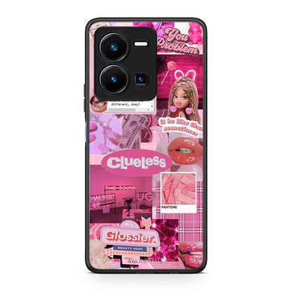 Θήκη Vivo Y35 Pink Love από τη Smartfits με σχέδιο στο πίσω μέρος και μαύρο περίβλημα | Vivo Y35 Pink Love Case with Colorful Back and Black Bezels