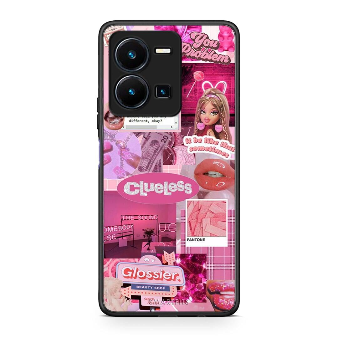 Θήκη Vivo Y35 Pink Love από τη Smartfits με σχέδιο στο πίσω μέρος και μαύρο περίβλημα | Vivo Y35 Pink Love Case with Colorful Back and Black Bezels