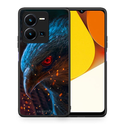 Θήκη Vivo Y35 PopArt Eagle από τη Smartfits με σχέδιο στο πίσω μέρος και μαύρο περίβλημα | Vivo Y35 PopArt Eagle Case with Colorful Back and Black Bezels