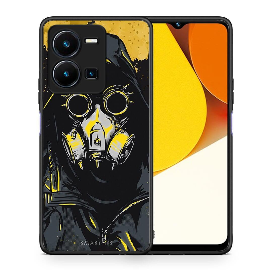 Θήκη Vivo Y35 PopArt Mask από τη Smartfits με σχέδιο στο πίσω μέρος και μαύρο περίβλημα | Vivo Y35 PopArt Mask Case with Colorful Back and Black Bezels