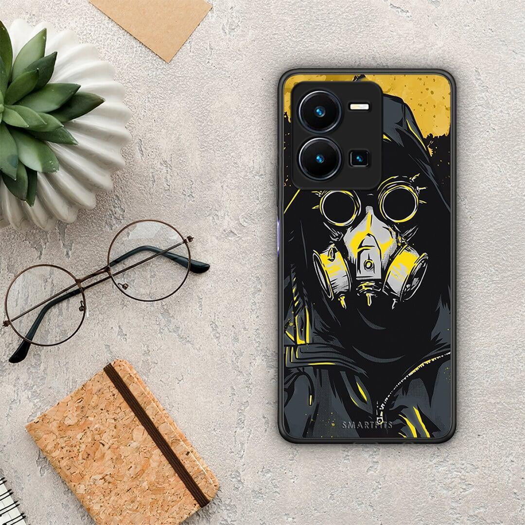 Θήκη Vivo Y35 PopArt Mask από τη Smartfits με σχέδιο στο πίσω μέρος και μαύρο περίβλημα | Vivo Y35 PopArt Mask Case with Colorful Back and Black Bezels
