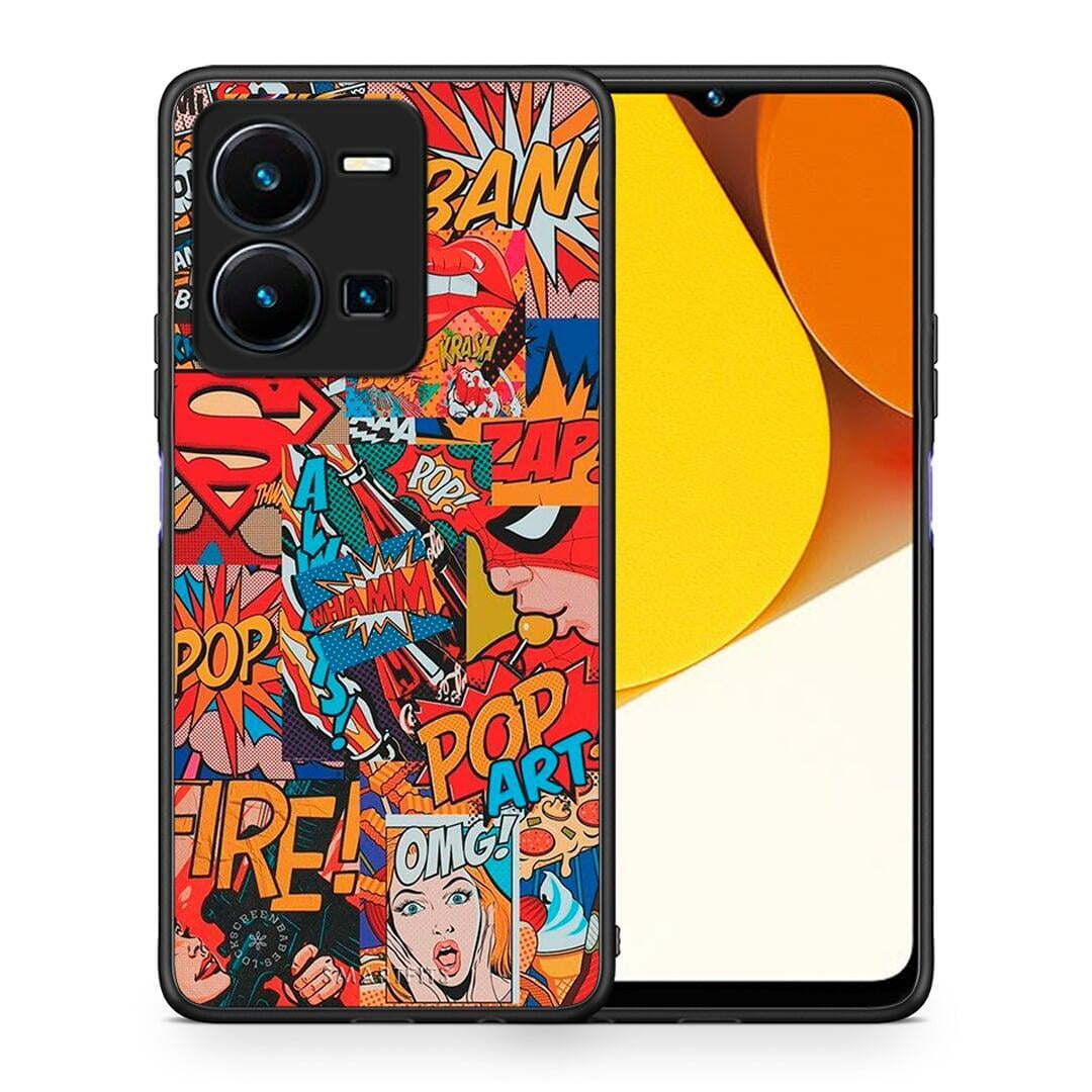 Θήκη Vivo Y35 PopArt OMG από τη Smartfits με σχέδιο στο πίσω μέρος και μαύρο περίβλημα | Vivo Y35 PopArt OMG Case with Colorful Back and Black Bezels