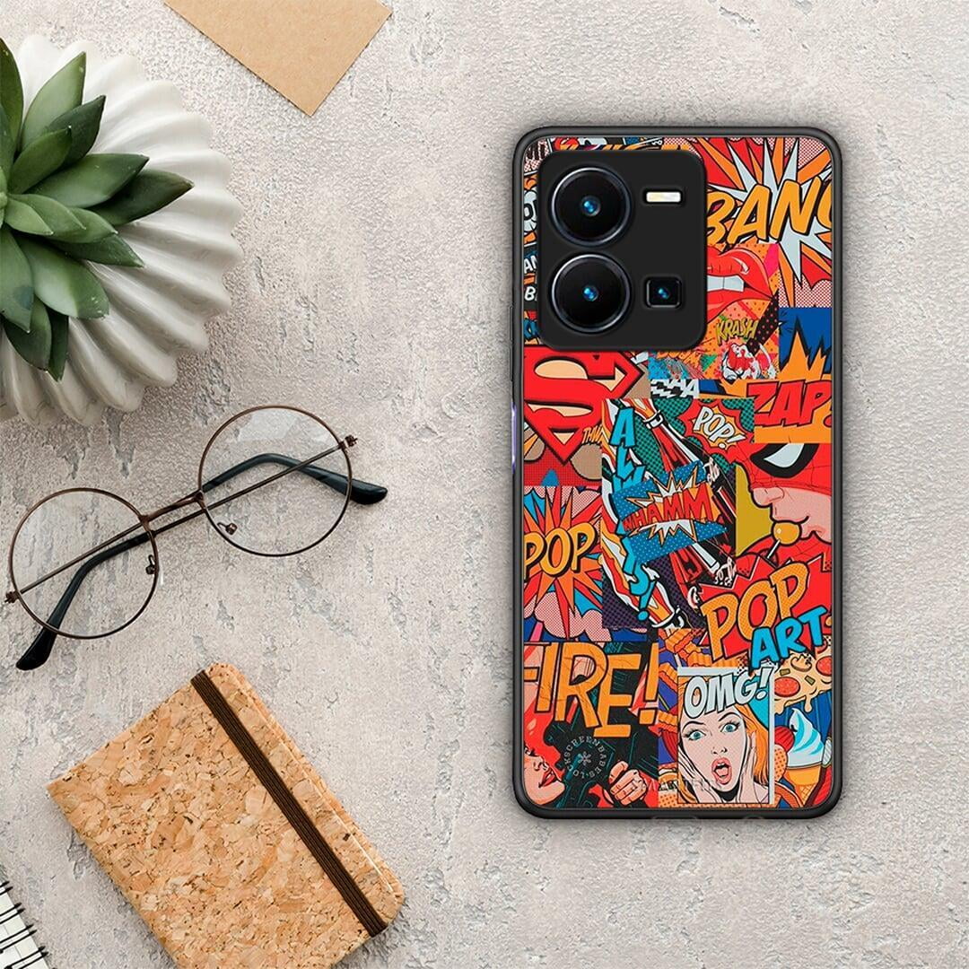 Θήκη Vivo Y35 PopArt OMG από τη Smartfits με σχέδιο στο πίσω μέρος και μαύρο περίβλημα | Vivo Y35 PopArt OMG Case with Colorful Back and Black Bezels