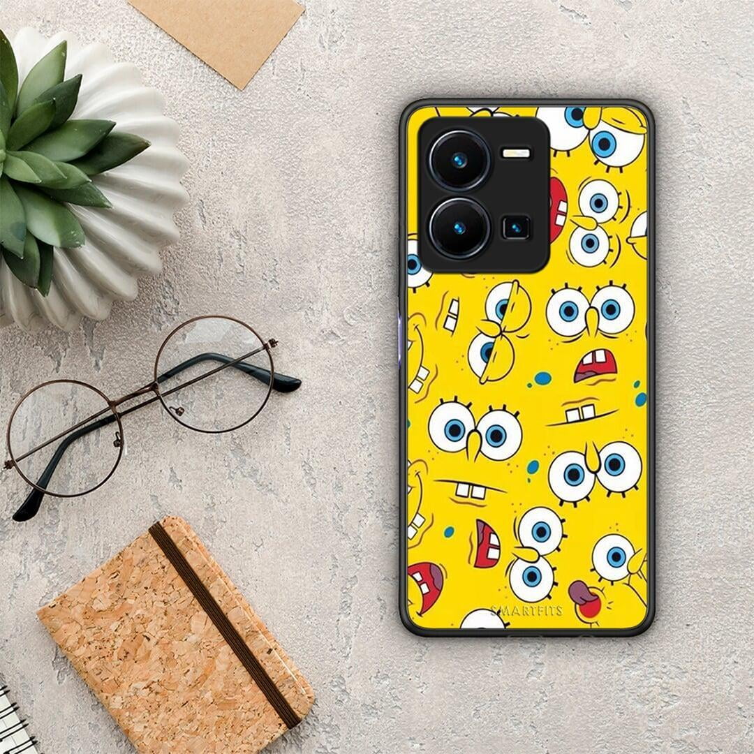 Θήκη Vivo Y35 PopArt Sponge από τη Smartfits με σχέδιο στο πίσω μέρος και μαύρο περίβλημα | Vivo Y35 PopArt Sponge Case with Colorful Back and Black Bezels