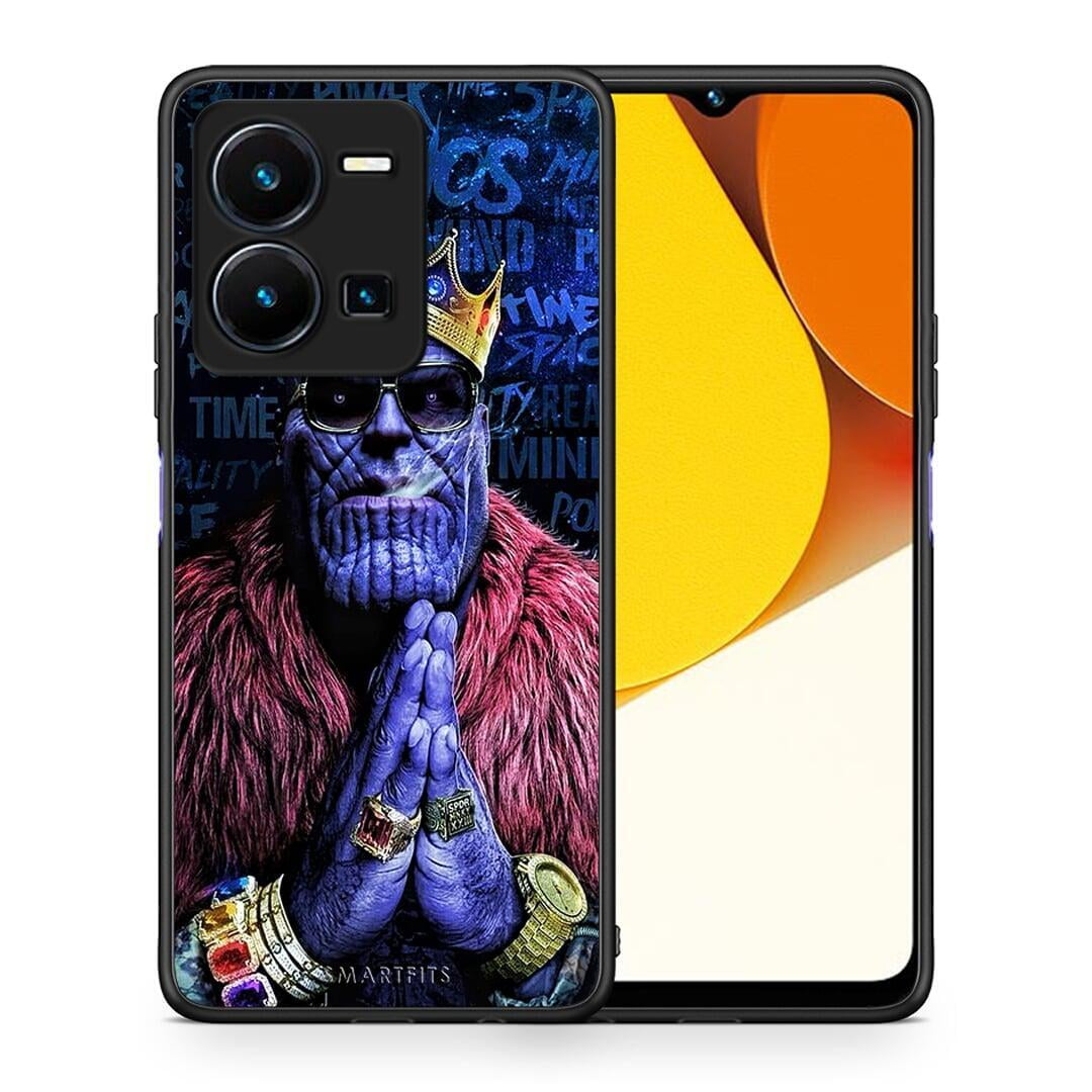Θήκη Vivo Y35 PopArt Thanos από τη Smartfits με σχέδιο στο πίσω μέρος και μαύρο περίβλημα | Vivo Y35 PopArt Thanos Case with Colorful Back and Black Bezels