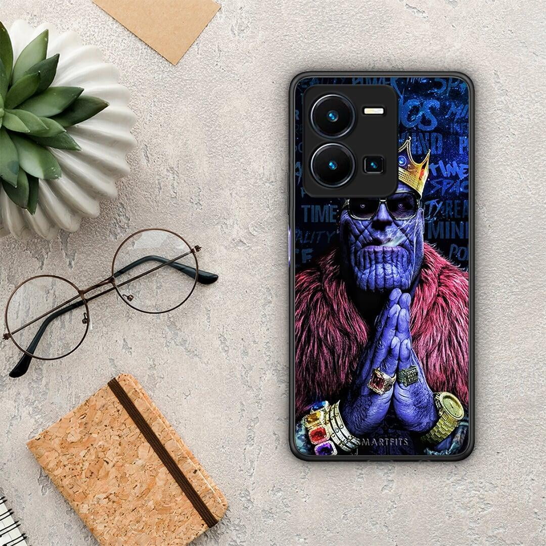 Θήκη Vivo Y35 PopArt Thanos από τη Smartfits με σχέδιο στο πίσω μέρος και μαύρο περίβλημα | Vivo Y35 PopArt Thanos Case with Colorful Back and Black Bezels