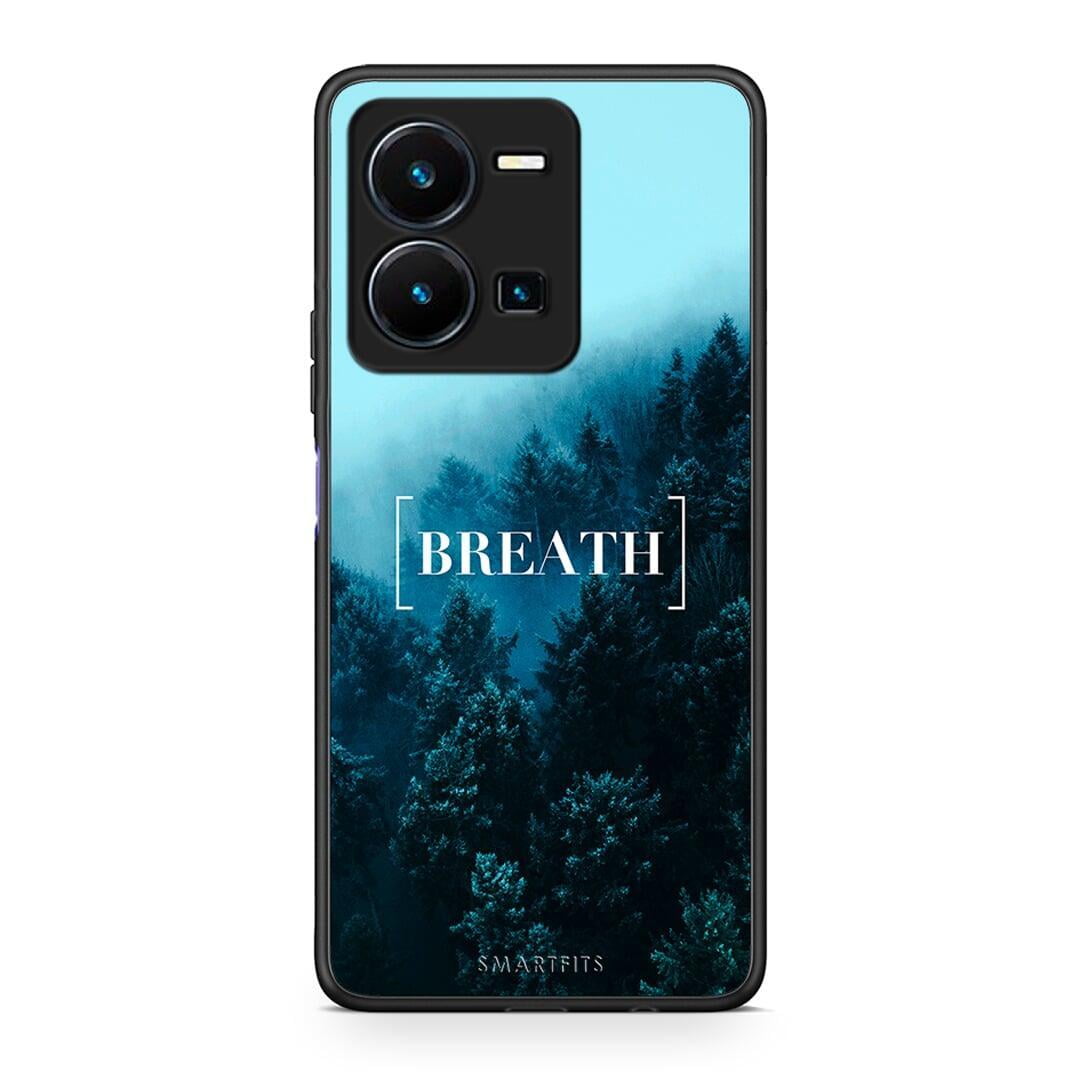 Θήκη Vivo Y35 Quote Breath από τη Smartfits με σχέδιο στο πίσω μέρος και μαύρο περίβλημα | Vivo Y35 Quote Breath Case with Colorful Back and Black Bezels