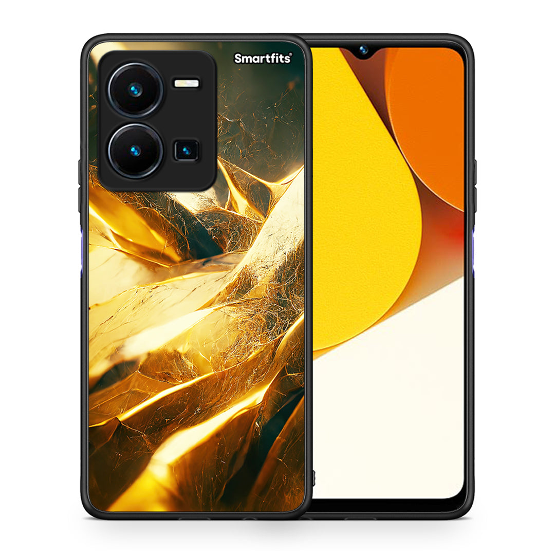 Θήκη Vivo Y35 Real Gold από τη Smartfits με σχέδιο στο πίσω μέρος και μαύρο περίβλημα | Vivo Y35 Real Gold Case with Colorful Back and Black Bezels