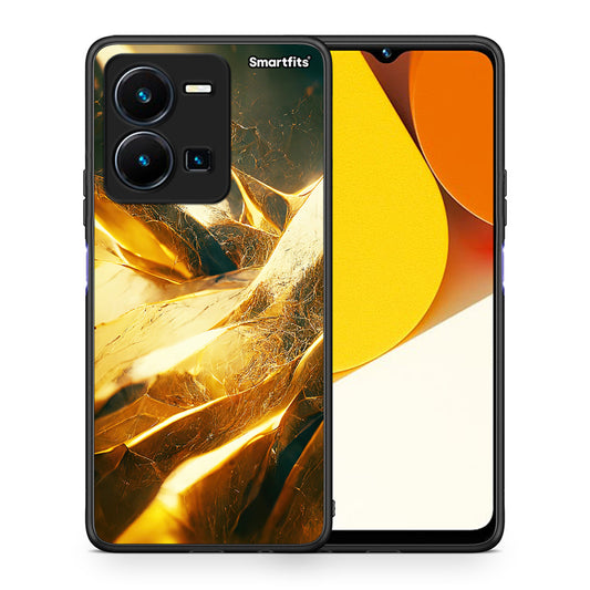 Θήκη Vivo Y35 Real Gold από τη Smartfits με σχέδιο στο πίσω μέρος και μαύρο περίβλημα | Vivo Y35 Real Gold Case with Colorful Back and Black Bezels