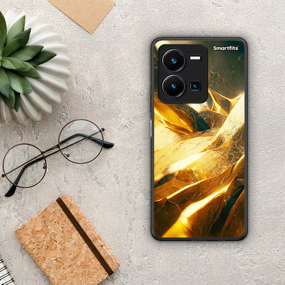Θήκη Vivo Y35 Real Gold από τη Smartfits με σχέδιο στο πίσω μέρος και μαύρο περίβλημα | Vivo Y35 Real Gold Case with Colorful Back and Black Bezels