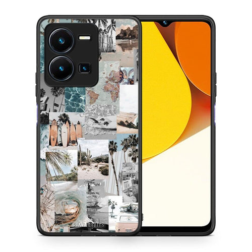 Θήκη Vivo Y35 Retro Beach Life από τη Smartfits με σχέδιο στο πίσω μέρος και μαύρο περίβλημα | Vivo Y35 Retro Beach Life Case with Colorful Back and Black Bezels