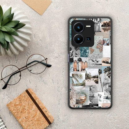 Θήκη Vivo Y35 Retro Beach Life από τη Smartfits με σχέδιο στο πίσω μέρος και μαύρο περίβλημα | Vivo Y35 Retro Beach Life Case with Colorful Back and Black Bezels