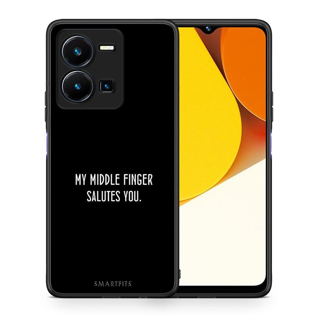 Θήκη Vivo Y35 Salute από τη Smartfits με σχέδιο στο πίσω μέρος και μαύρο περίβλημα | Vivo Y35 Salute Case with Colorful Back and Black Bezels