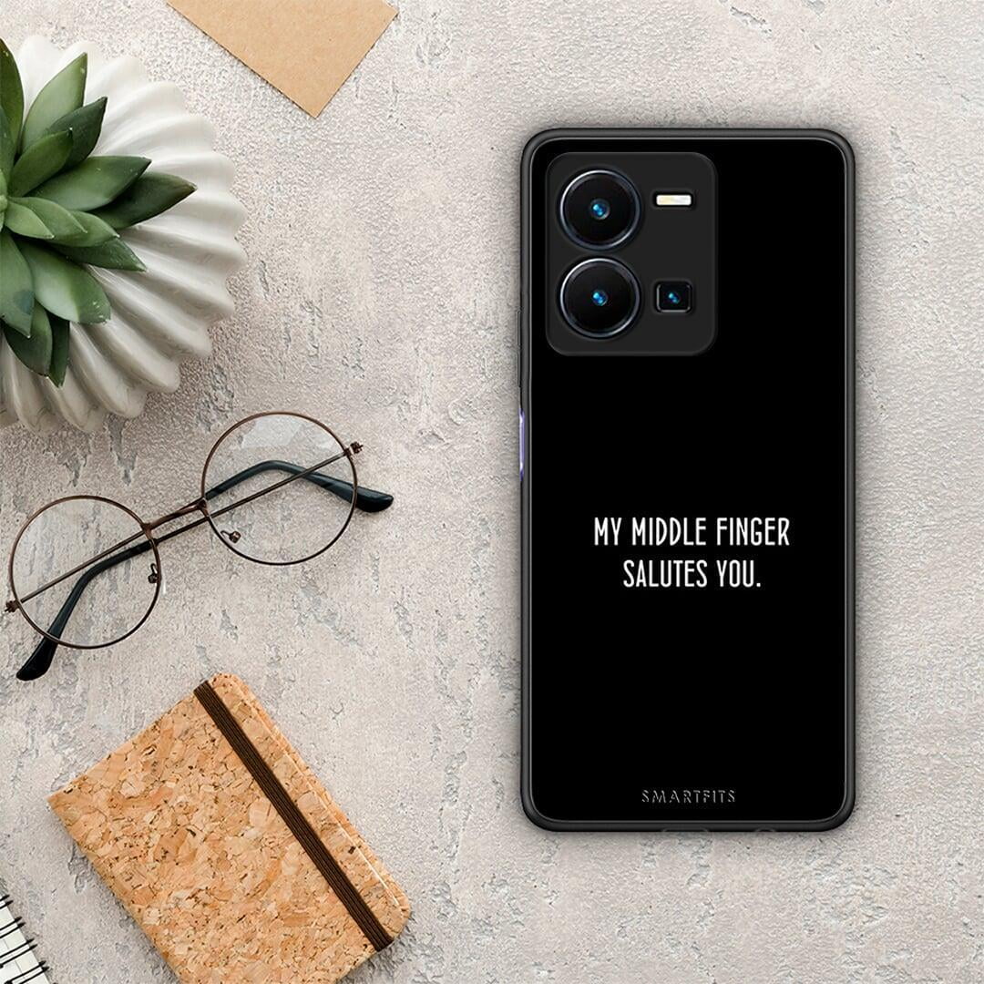 Θήκη Vivo Y35 Salute από τη Smartfits με σχέδιο στο πίσω μέρος και μαύρο περίβλημα | Vivo Y35 Salute Case with Colorful Back and Black Bezels