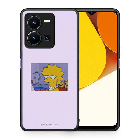 Θήκη Vivo Y35 So Happy από τη Smartfits με σχέδιο στο πίσω μέρος και μαύρο περίβλημα | Vivo Y35 So Happy Case with Colorful Back and Black Bezels