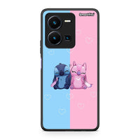 Thumbnail for Θήκη Vivo Y35 Stitch And Angel από τη Smartfits με σχέδιο στο πίσω μέρος και μαύρο περίβλημα | Vivo Y35 Stitch And Angel Case with Colorful Back and Black Bezels