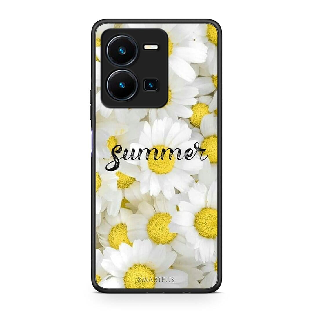 Θήκη Vivo Y35 Summer Daisies από τη Smartfits με σχέδιο στο πίσω μέρος και μαύρο περίβλημα | Vivo Y35 Summer Daisies Case with Colorful Back and Black Bezels