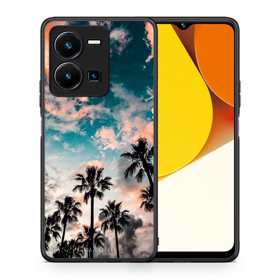 Θήκη Vivo Y35 Summer Sky από τη Smartfits με σχέδιο στο πίσω μέρος και μαύρο περίβλημα | Vivo Y35 Summer Sky Case with Colorful Back and Black Bezels