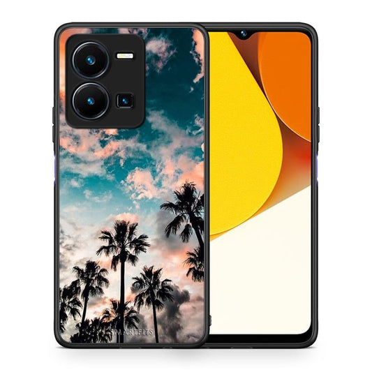 Θήκη Vivo Y35 Summer Sky από τη Smartfits με σχέδιο στο πίσω μέρος και μαύρο περίβλημα | Vivo Y35 Summer Sky Case with Colorful Back and Black Bezels