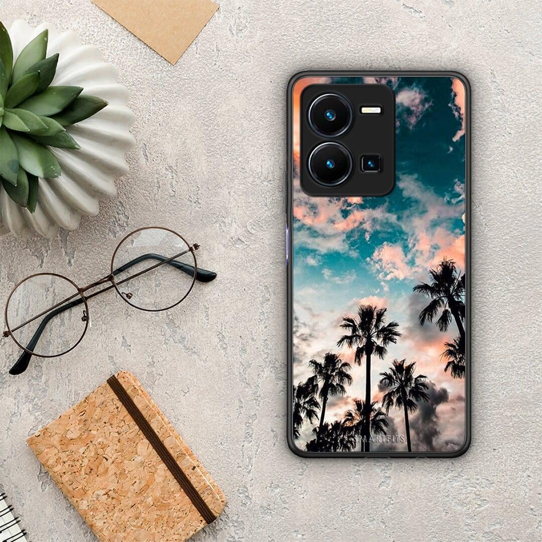 Θήκη Vivo Y35 Summer Sky από τη Smartfits με σχέδιο στο πίσω μέρος και μαύρο περίβλημα | Vivo Y35 Summer Sky Case with Colorful Back and Black Bezels