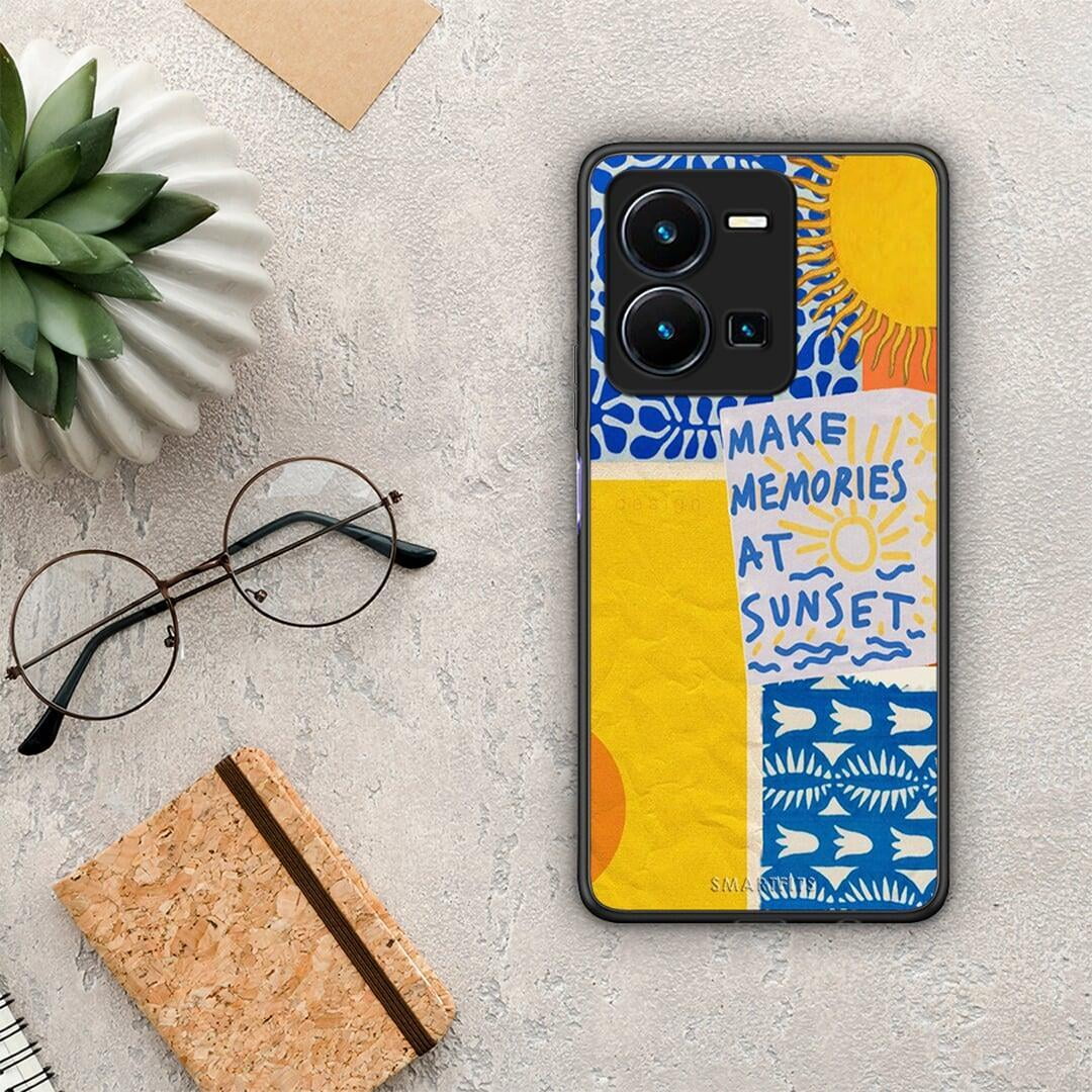Θήκη Vivo Y35 Sunset Memories από τη Smartfits με σχέδιο στο πίσω μέρος και μαύρο περίβλημα | Vivo Y35 Sunset Memories Case with Colorful Back and Black Bezels