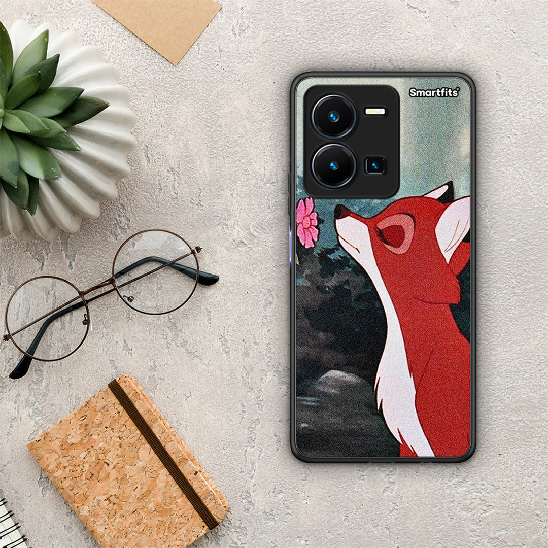 Θήκη Vivo Y35 Tod And Vixey Love 2 από τη Smartfits με σχέδιο στο πίσω μέρος και μαύρο περίβλημα | Vivo Y35 Tod And Vixey Love 2 Case with Colorful Back and Black Bezels