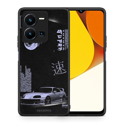 Θήκη Vivo Y35 Tokyo Drift από τη Smartfits με σχέδιο στο πίσω μέρος και μαύρο περίβλημα | Vivo Y35 Tokyo Drift Case with Colorful Back and Black Bezels