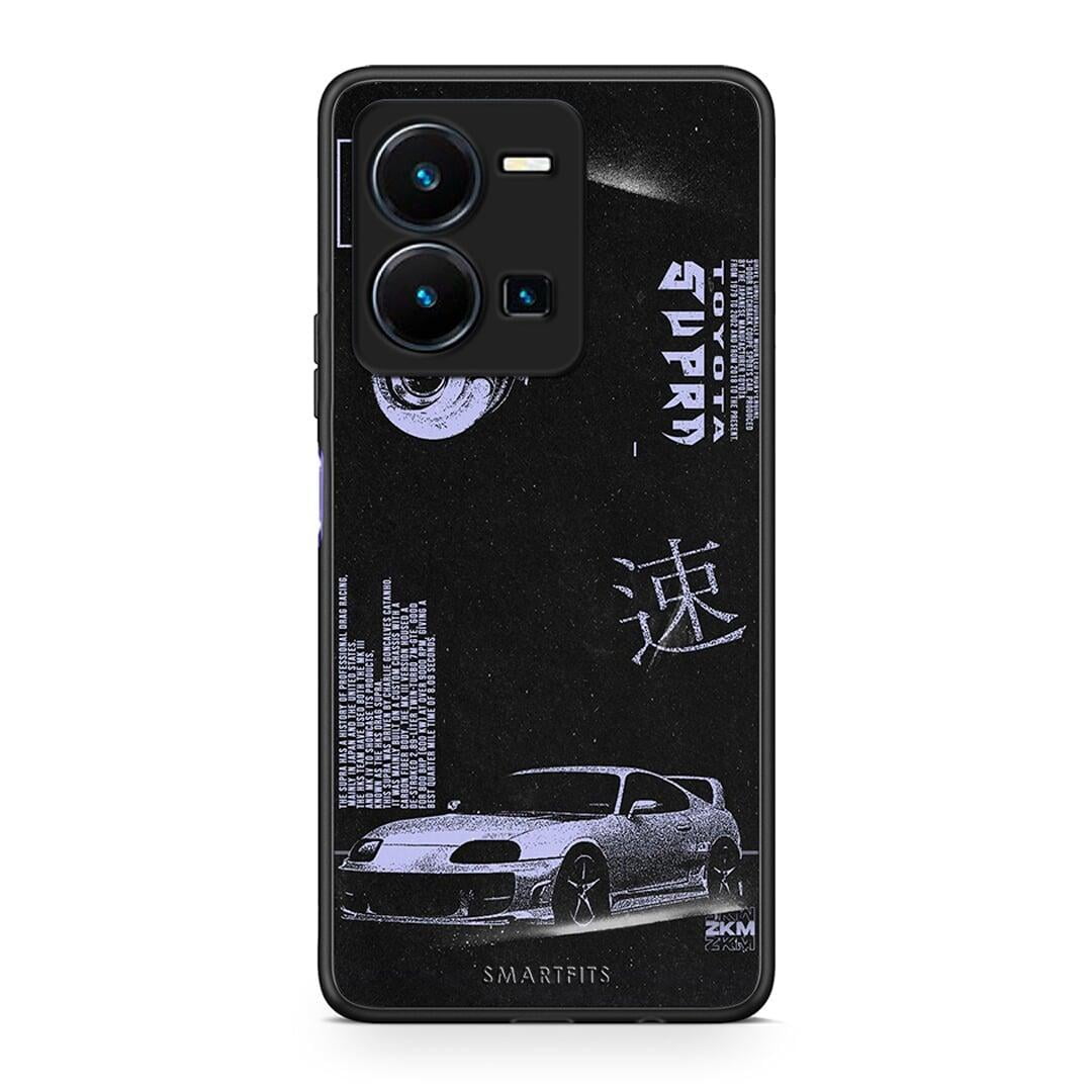 Θήκη Vivo Y35 Tokyo Drift από τη Smartfits με σχέδιο στο πίσω μέρος και μαύρο περίβλημα | Vivo Y35 Tokyo Drift Case with Colorful Back and Black Bezels