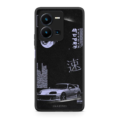 Θήκη Vivo Y35 Tokyo Drift από τη Smartfits με σχέδιο στο πίσω μέρος και μαύρο περίβλημα | Vivo Y35 Tokyo Drift Case with Colorful Back and Black Bezels