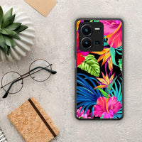 Thumbnail for Θήκη Vivo Y35 Tropical Flowers από τη Smartfits με σχέδιο στο πίσω μέρος και μαύρο περίβλημα | Vivo Y35 Tropical Flowers Case with Colorful Back and Black Bezels