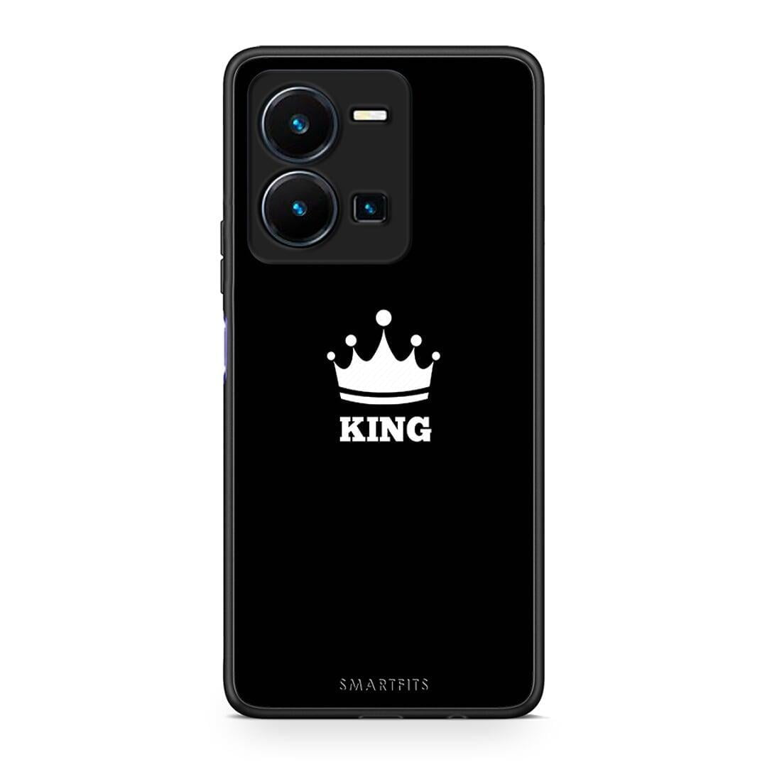 Θήκη Vivo Y35 Valentine King από τη Smartfits με σχέδιο στο πίσω μέρος και μαύρο περίβλημα | Vivo Y35 Valentine King Case with Colorful Back and Black Bezels