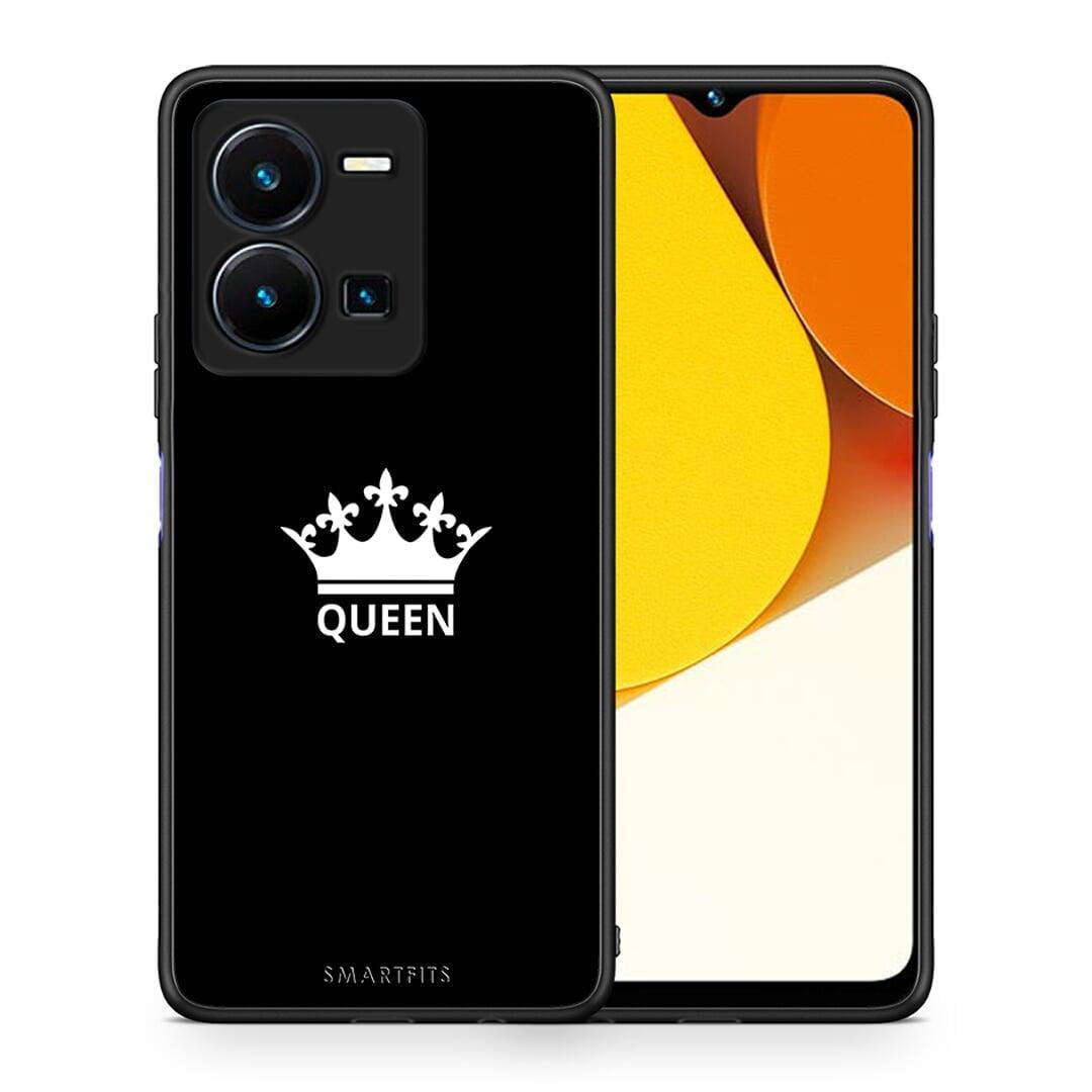 Θήκη Vivo Y35 Valentine Queen από τη Smartfits με σχέδιο στο πίσω μέρος και μαύρο περίβλημα | Vivo Y35 Valentine Queen Case with Colorful Back and Black Bezels