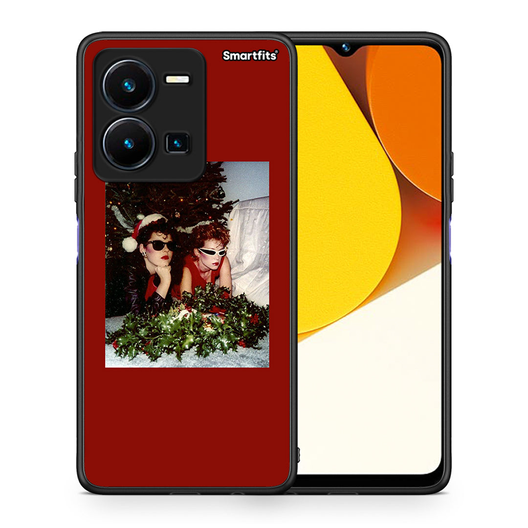 Θήκη Vivo Y35 Waiting For Xmas από τη Smartfits με σχέδιο στο πίσω μέρος και μαύρο περίβλημα | Vivo Y35 Waiting For Xmas Case with Colorful Back and Black Bezels