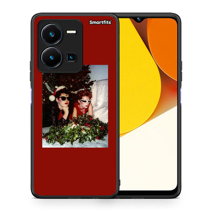 Θήκη Vivo Y35 Waiting For Xmas από τη Smartfits με σχέδιο στο πίσω μέρος και μαύρο περίβλημα | Vivo Y35 Waiting For Xmas Case with Colorful Back and Black Bezels