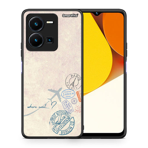 Θήκη Vivo Y35 Where Next από τη Smartfits με σχέδιο στο πίσω μέρος και μαύρο περίβλημα | Vivo Y35 Where Next Case with Colorful Back and Black Bezels