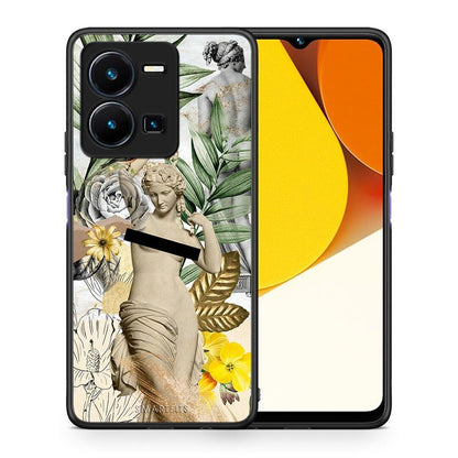 Θήκη Vivo Y35 Woman Statue από τη Smartfits με σχέδιο στο πίσω μέρος και μαύρο περίβλημα | Vivo Y35 Woman Statue Case with Colorful Back and Black Bezels