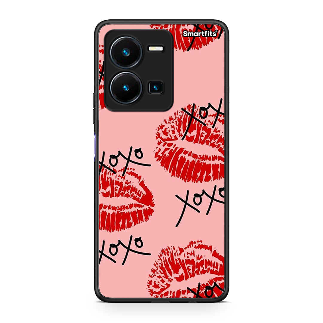 Θήκη Vivo Y35 XOXO Lips από τη Smartfits με σχέδιο στο πίσω μέρος και μαύρο περίβλημα | Vivo Y35 XOXO Lips Case with Colorful Back and Black Bezels