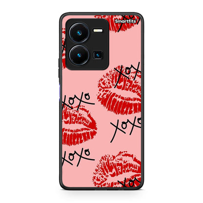 Θήκη Vivo Y35 XOXO Lips από τη Smartfits με σχέδιο στο πίσω μέρος και μαύρο περίβλημα | Vivo Y35 XOXO Lips Case with Colorful Back and Black Bezels