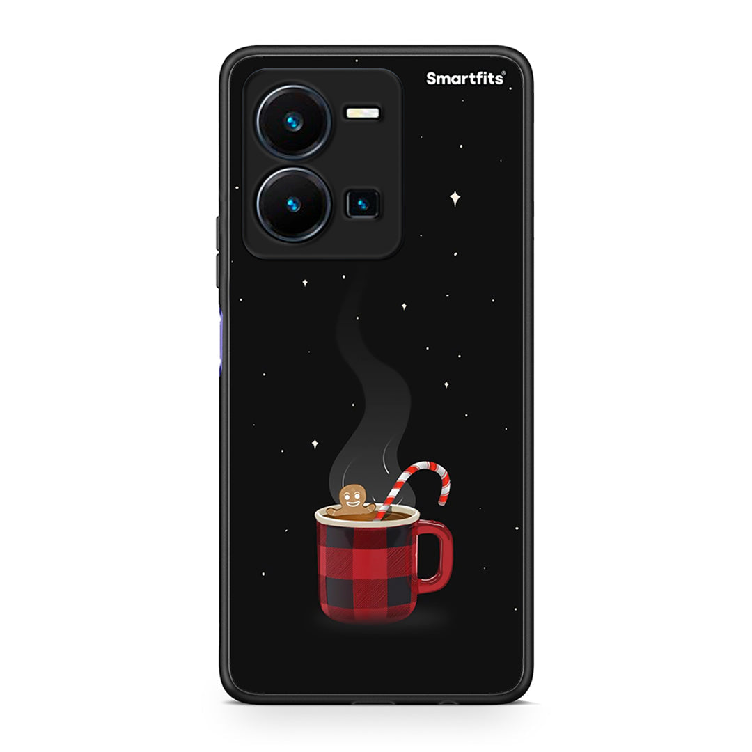 Θήκη Vivo Y35 Xmas Bathing από τη Smartfits με σχέδιο στο πίσω μέρος και μαύρο περίβλημα | Vivo Y35 Xmas Bathing Case with Colorful Back and Black Bezels