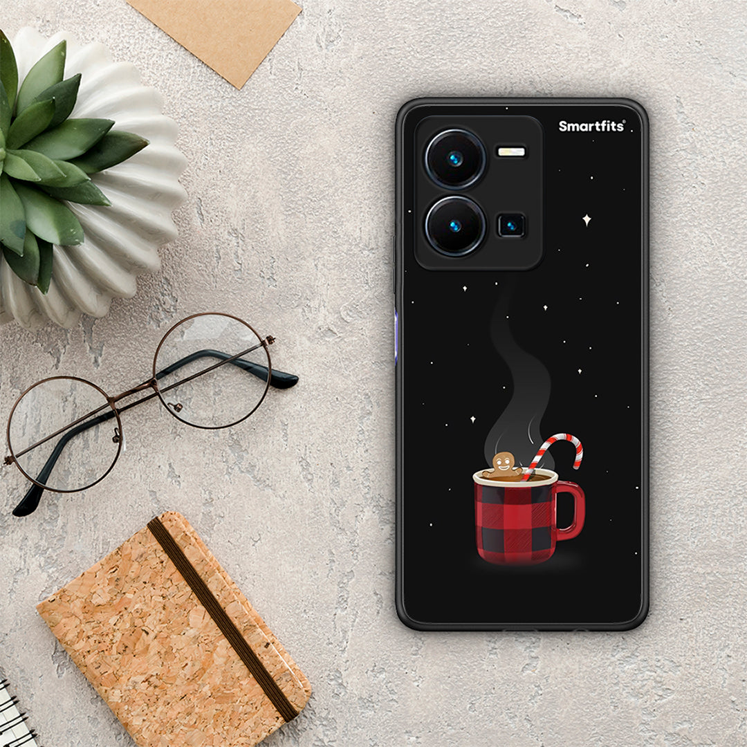 Θήκη Vivo Y35 Xmas Bathing από τη Smartfits με σχέδιο στο πίσω μέρος και μαύρο περίβλημα | Vivo Y35 Xmas Bathing Case with Colorful Back and Black Bezels