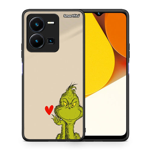 Θήκη Vivo Y35 Xmas Grinch από τη Smartfits με σχέδιο στο πίσω μέρος και μαύρο περίβλημα | Vivo Y35 Xmas Grinch Case with Colorful Back and Black Bezels