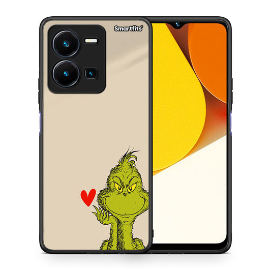 Θήκη Vivo Y35 Xmas Grinch από τη Smartfits με σχέδιο στο πίσω μέρος και μαύρο περίβλημα | Vivo Y35 Xmas Grinch Case with Colorful Back and Black Bezels