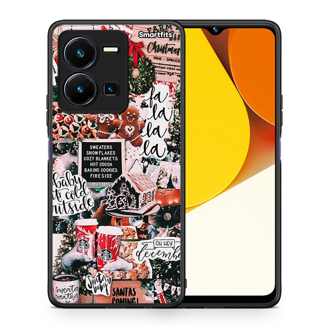 Θήκη Vivo Y35 Xmas Habbits από τη Smartfits με σχέδιο στο πίσω μέρος και μαύρο περίβλημα | Vivo Y35 Xmas Habbits Case with Colorful Back and Black Bezels