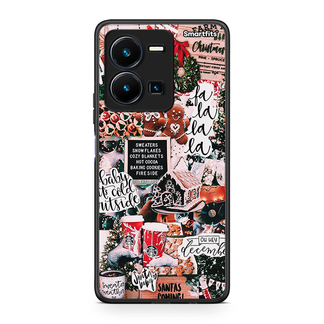 Θήκη Vivo Y35 Xmas Habbits από τη Smartfits με σχέδιο στο πίσω μέρος και μαύρο περίβλημα | Vivo Y35 Xmas Habbits Case with Colorful Back and Black Bezels