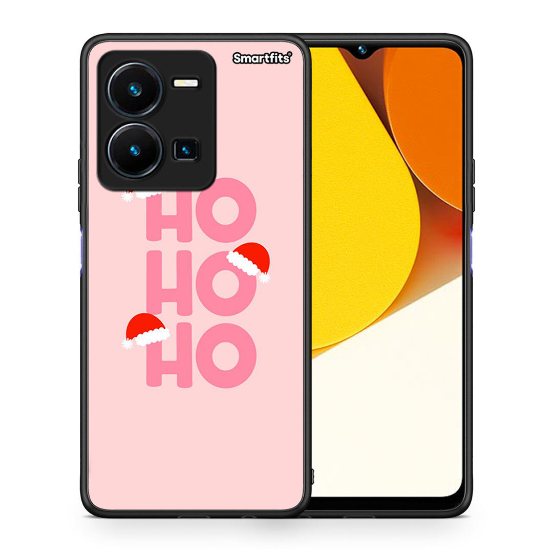 Θήκη Vivo Y35 Xmas Ho Ho Ho από τη Smartfits με σχέδιο στο πίσω μέρος και μαύρο περίβλημα | Vivo Y35 Xmas Ho Ho Ho Case with Colorful Back and Black Bezels