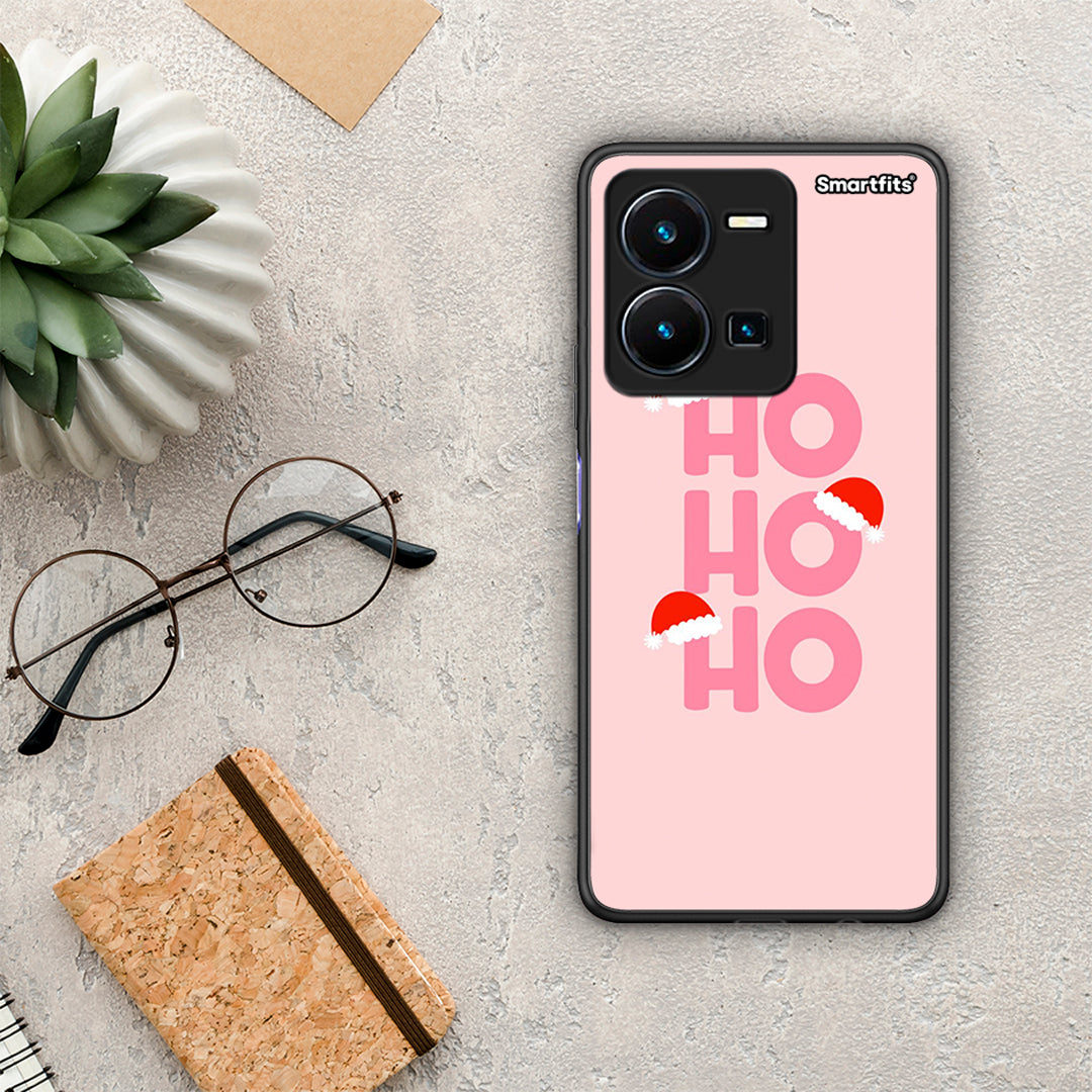 Θήκη Vivo Y35 Xmas Ho Ho Ho από τη Smartfits με σχέδιο στο πίσω μέρος και μαύρο περίβλημα | Vivo Y35 Xmas Ho Ho Ho Case with Colorful Back and Black Bezels