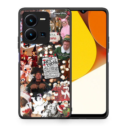 Θήκη Vivo Y35 Xmas Movies από τη Smartfits με σχέδιο στο πίσω μέρος και μαύρο περίβλημα | Vivo Y35 Xmas Movies Case with Colorful Back and Black Bezels