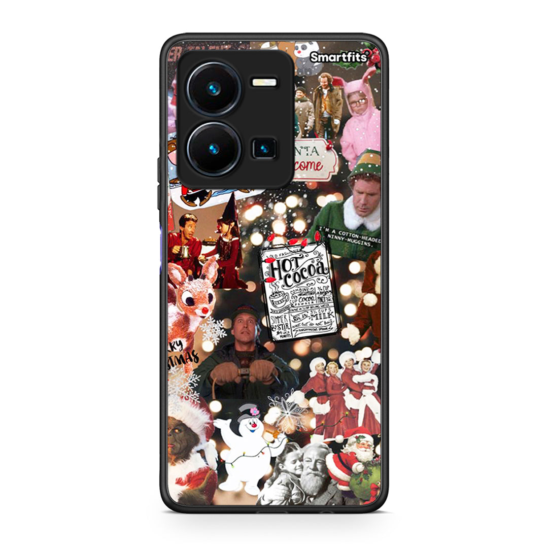 Θήκη Vivo Y35 Xmas Movies από τη Smartfits με σχέδιο στο πίσω μέρος και μαύρο περίβλημα | Vivo Y35 Xmas Movies Case with Colorful Back and Black Bezels