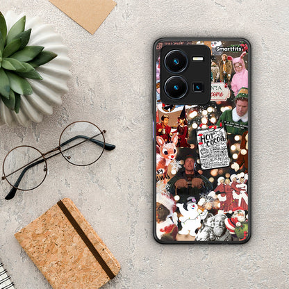 Θήκη Vivo Y35 Xmas Movies από τη Smartfits με σχέδιο στο πίσω μέρος και μαύρο περίβλημα | Vivo Y35 Xmas Movies Case with Colorful Back and Black Bezels