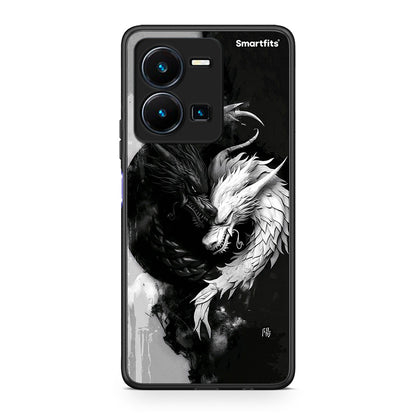 Θήκη Vivo Y35 Yin Yang από τη Smartfits με σχέδιο στο πίσω μέρος και μαύρο περίβλημα | Vivo Y35 Yin Yang Case with Colorful Back and Black Bezels